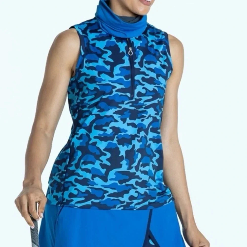 Kinona Keep it Covered Hidden in Sight Blue SPF 50+ Golf Top